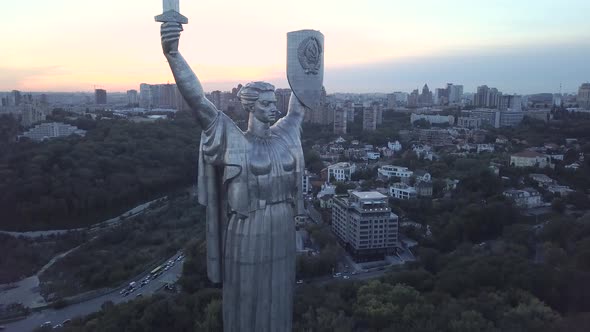 Monument Motherland. Aerial. Kyiv. Ukraine