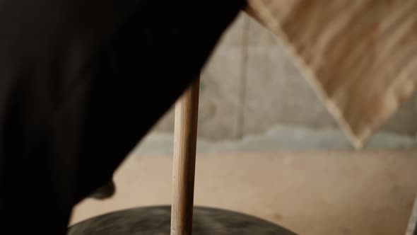 Spinning Pottery Wheel Close Up