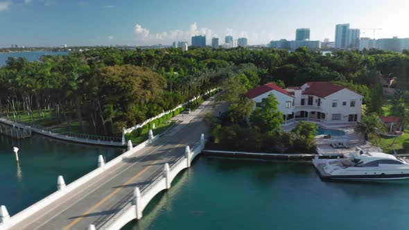  Aerial Top View of Tropical Nature Island. Star Island in Front of Miami Port alt