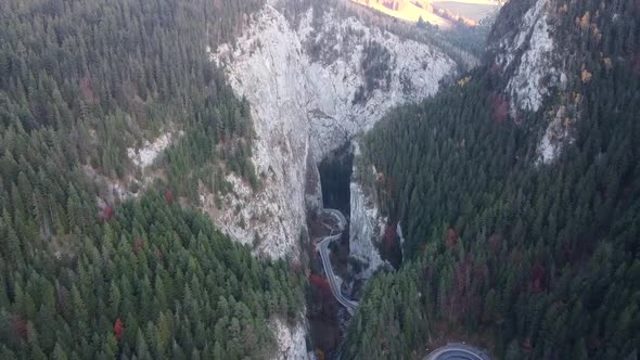 Aerial View Of Bicaz Gorges In Romania