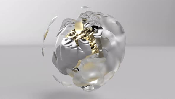 Liquid Metal Gold and Glass Intro Able to Loop Seamless