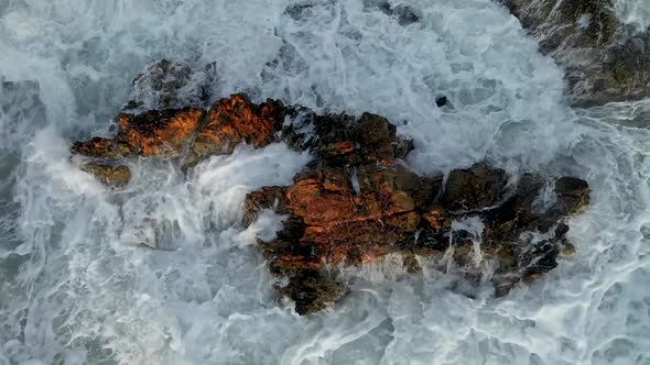 Epic Storm Texture at Sea Filmed on a Drone in the Sunset