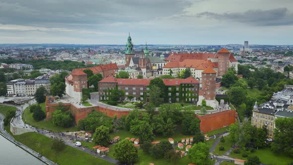 Aerial View of Wawel Royal Castle and Cathedral