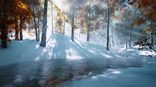 Winter River 4k looped