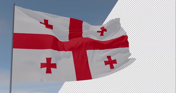 flag Georgia patriotism national freedom, seamless loop, alpha channel