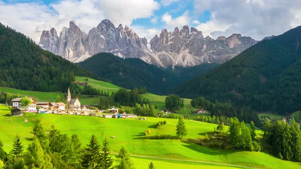 Time Lapse St Maddalena, Dolomites Italy Landscape