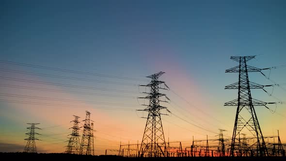 Pylons and substations