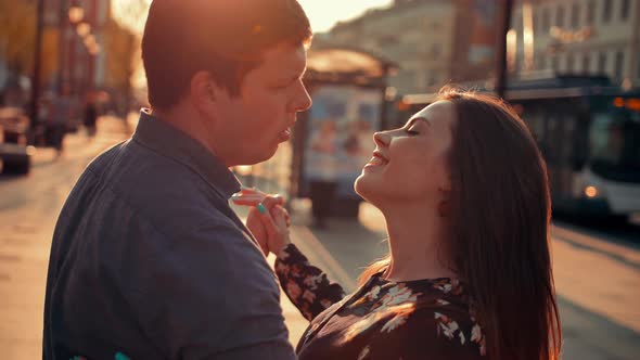 A Beautiful Couple Dancing an Dance with Elements of Waltz, Leaks of Morning Sun