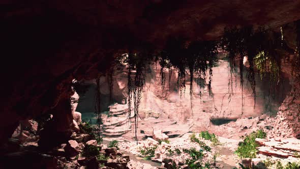 Cave in an Extinct Volcano on the Island