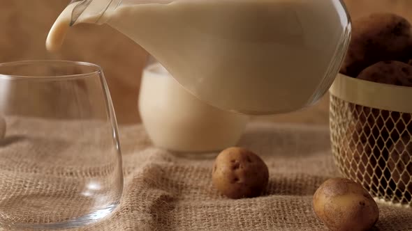Potato Milk Alternative Non Dairy Drink in Glass
