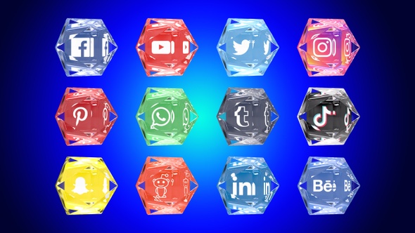 Crystal Social Media Icon Animation Pack
