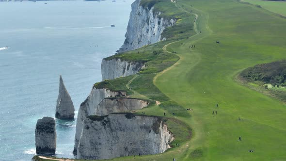 Old Harry Rocks a Chalk Cliff Formation Eroded by the Sea