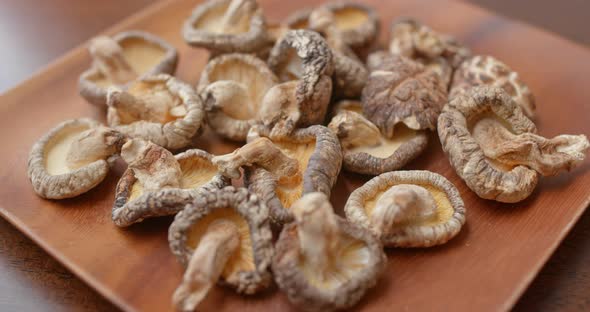 Stack of dry mushroom