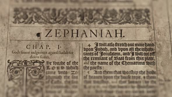 The Book Of Zephaniah, Slider Shot, Old Paper Bible, King James Bible