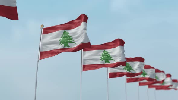 Lebanon Row Of Flags 