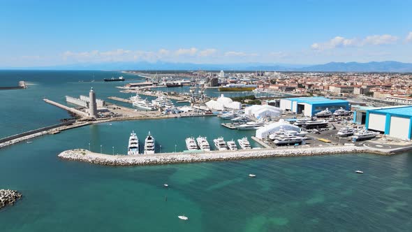 Amazing Aerial View of Livorno Coastline Tuscany