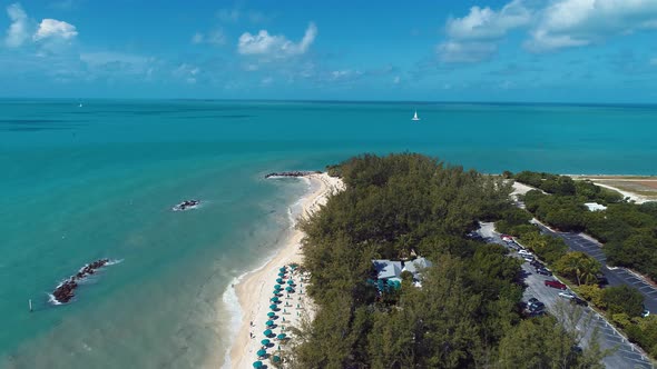 Paradise landscape of caribbean sea of Florida Keys Florida United States.