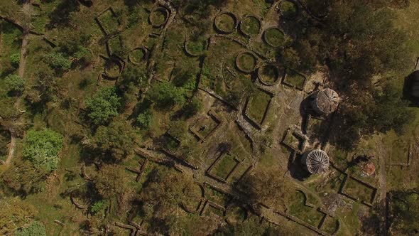 Aerial View of Ancient Roman Architecture Ruins in Portugal