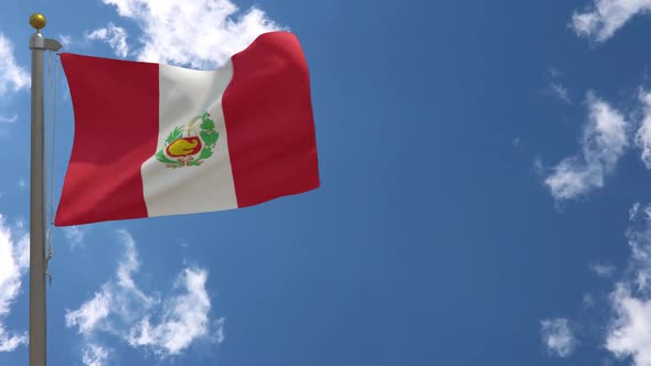 Peru Flag On Flagpole