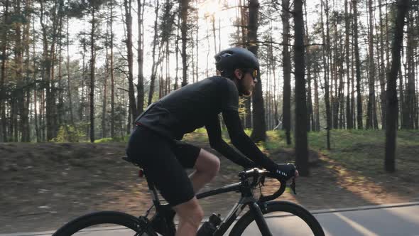 Cyclist on bike