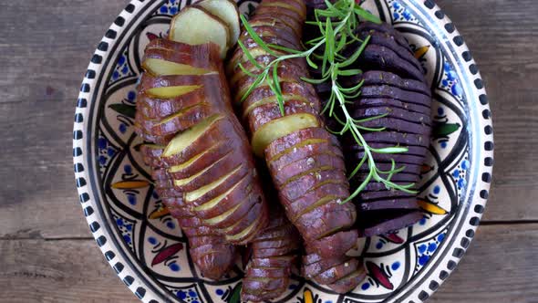 Sweet Potato  Sweet Potatos Tubers Cooked in a Pan