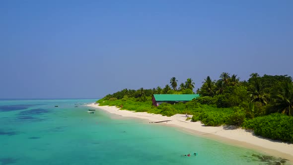 Aerial landscape of seashore beach break by blue sea with sand background