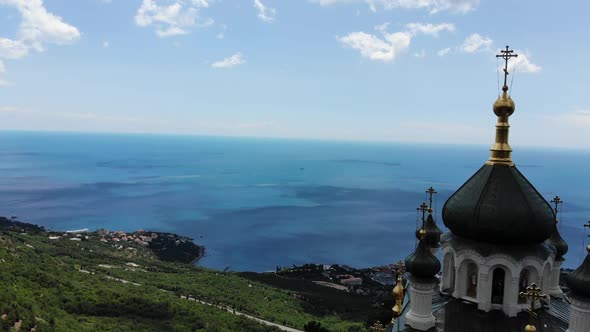 Top View Church of the Resurrection in Foros alt