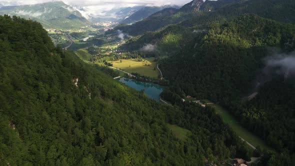 Misty Mountains and lake