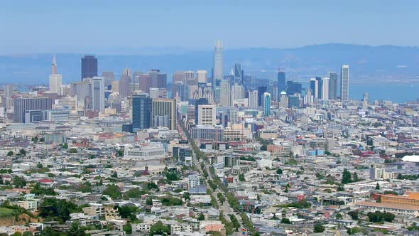 Stunning Panorama of Financial Downtown.