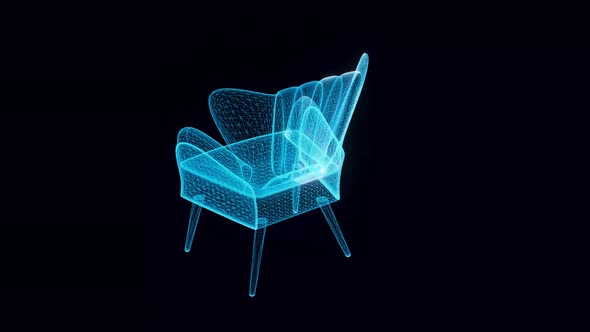 Classic Chair Hologram Rotating 4k alt