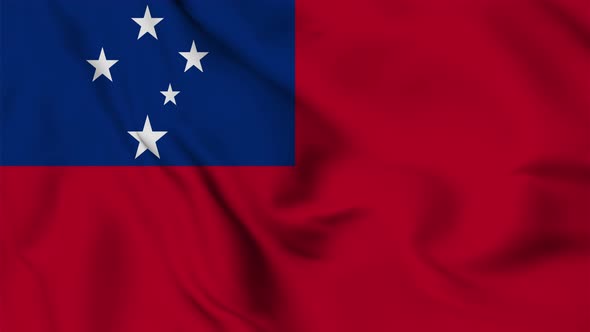 Samoa flag seamless closeup waving animation