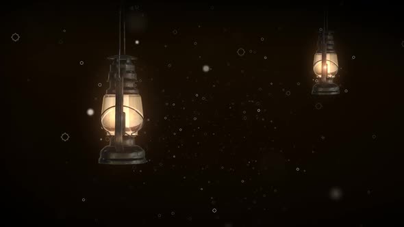 Ramadan Lantern Candle Hanging On A Background. 3d Animation 2
