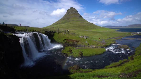Kirkjufell Mountain Landscape in Iceland Summer