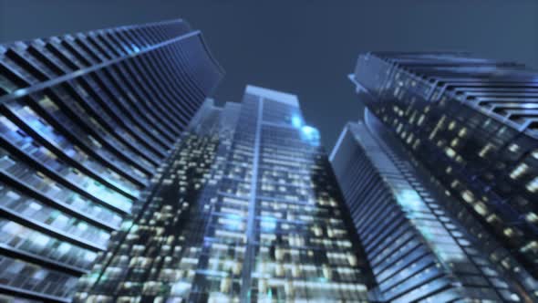 Abstract Blurred Bokeh at Night of City As for Business District Background alt