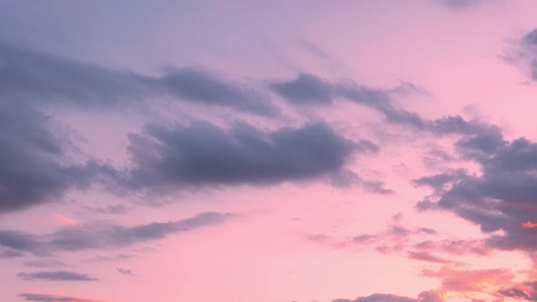 4K Sky Time lapse, Burning sky and shining, Red purple orange blue pink sunset.