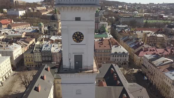 Central City Hall in the Tourist Center of Lviv