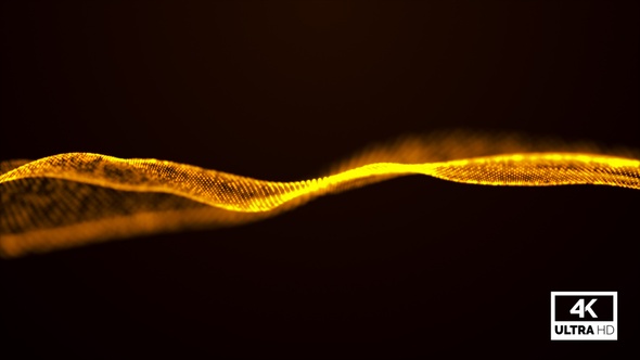 Golden Digital Particles Wave Flow Looped V9