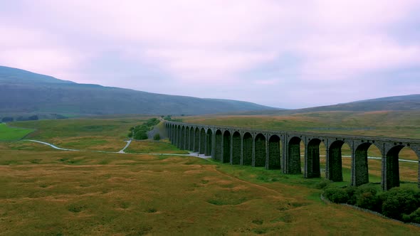 Ribblehead Viaduct Yorkshire Dales Aerial Drone Sc02