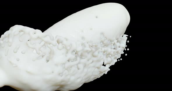 Milk Splash on Black Background alt