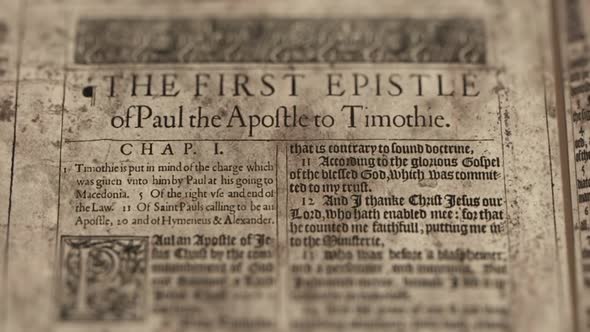 The First Epistle Of Paul To Timothie, Slider Shot, Old Paper Bible, King James Bible