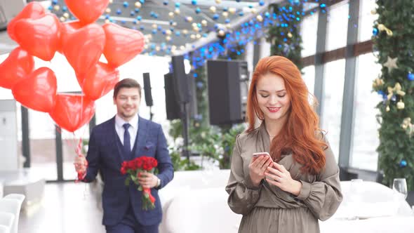 Romantic Date of Young Caucasian Couple