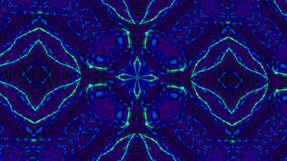 Abstract Blue Kaleidoscope Patterns