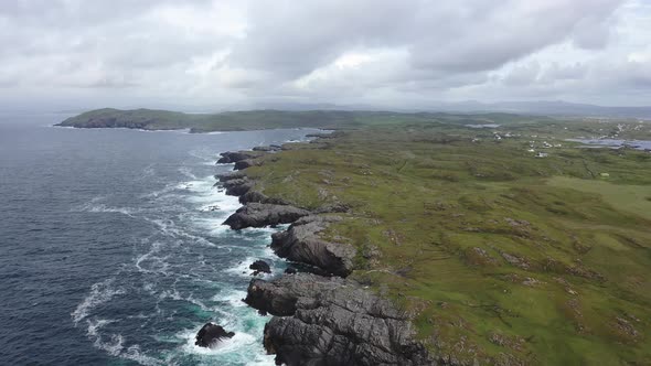 Aerial View of the Coastline at Daros in County Donegal - Ireland.