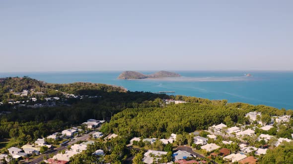 Aerial View On Palm Cove, Suburbean Town Situated On The Ocean Side 