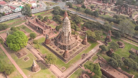 Aerial view of Wat Ratchaburana.