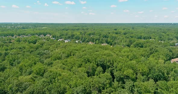 Aerial View of Small Residential Area a Monroe Small Town in on Between the Forest Landscape New