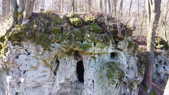 Cave Monastery Complex in Forest Krehiv, Ukraine