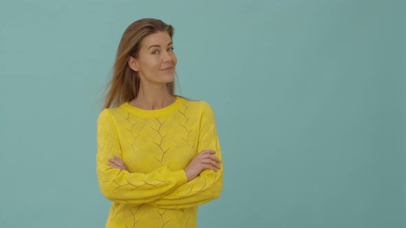 Woman in Yellow Top Smiling