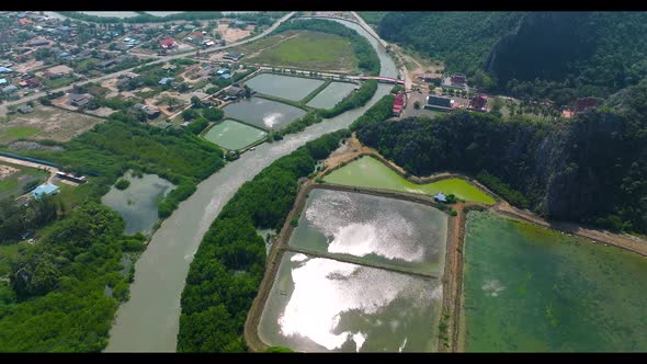 Aerial View of Khao Daeng View Point the Red Mountain in Sam Roi Yot National Park in Prachuap Khiri