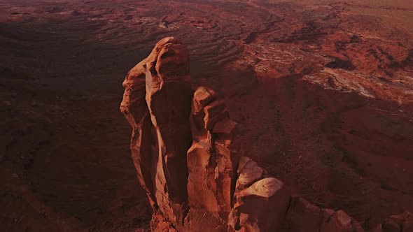 Flying over an amazing rock formation